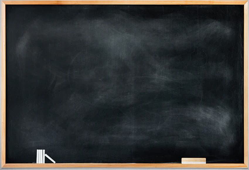 A classroom chalkboard ready for a mathematics lesson